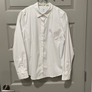 Untuckit White Bella Button Down Shirt, size 8